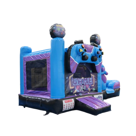 18FT x 12FT Game Zone Arcade Bounce & Water Slide Combo (2-in-1 Dry/Wet) with Blower