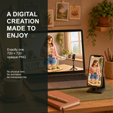 Personalized pixel artwork displayed digitally with one 720 by 720 opaque PNG and no physical item