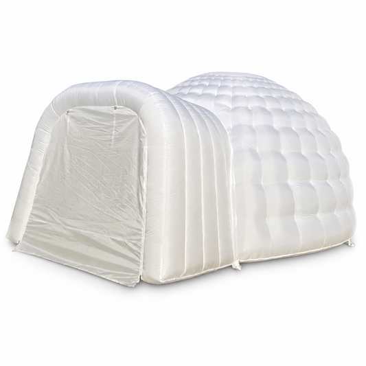 13 × 13 FT white inflatable dome tent on a white background