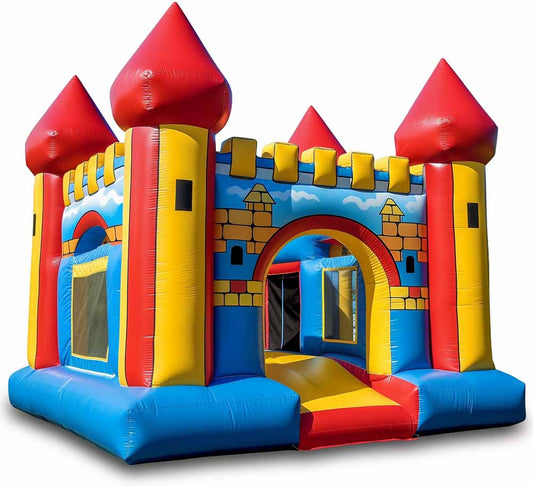 15FT x 15FT x 12FT Medieval Castle Bounce House With Basketball Hoop