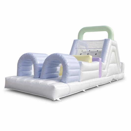 36 × 9 × 16 FT commercial inflatable slip-and-slide obstacle course on white background