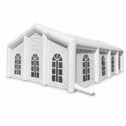 40 × 22 × 10 FT white inflatable event tent on a white background