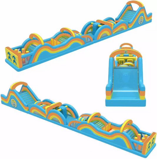 82FT x 11FT x 18FT Large 82ft Inflatable Obstacle Course - Customize Colors