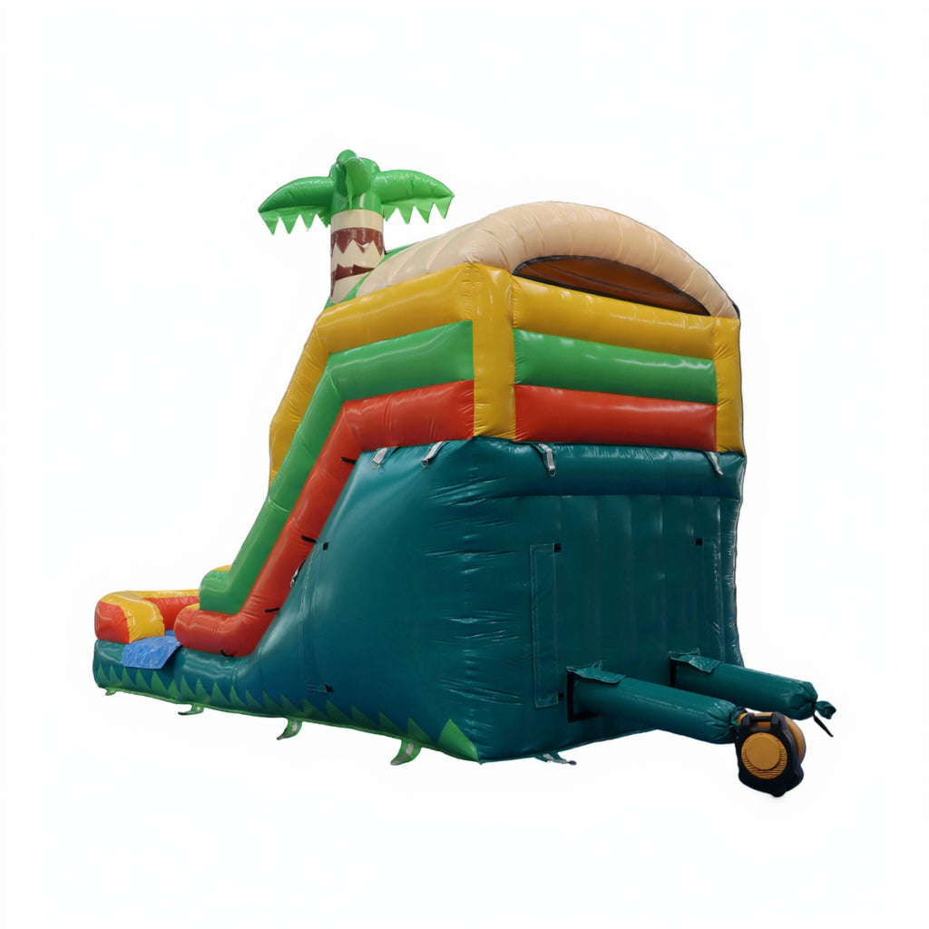 20FT x 10FT Palm Island Tropical Water Slide (2-in-1 Dry/Wet) with Blower