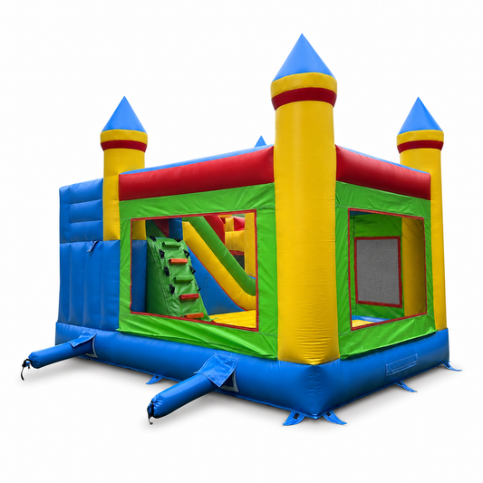 16.5×13×13FT Classic Castle Bounce House on white background
