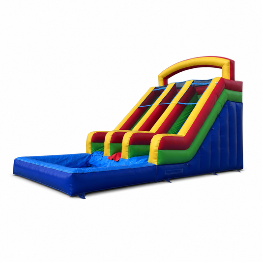 26.2×13.1×16.4FT Tall Water Slide on white background