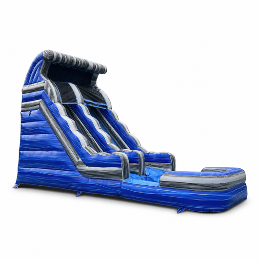 26×11×17FT Water Slide with Pool on white background