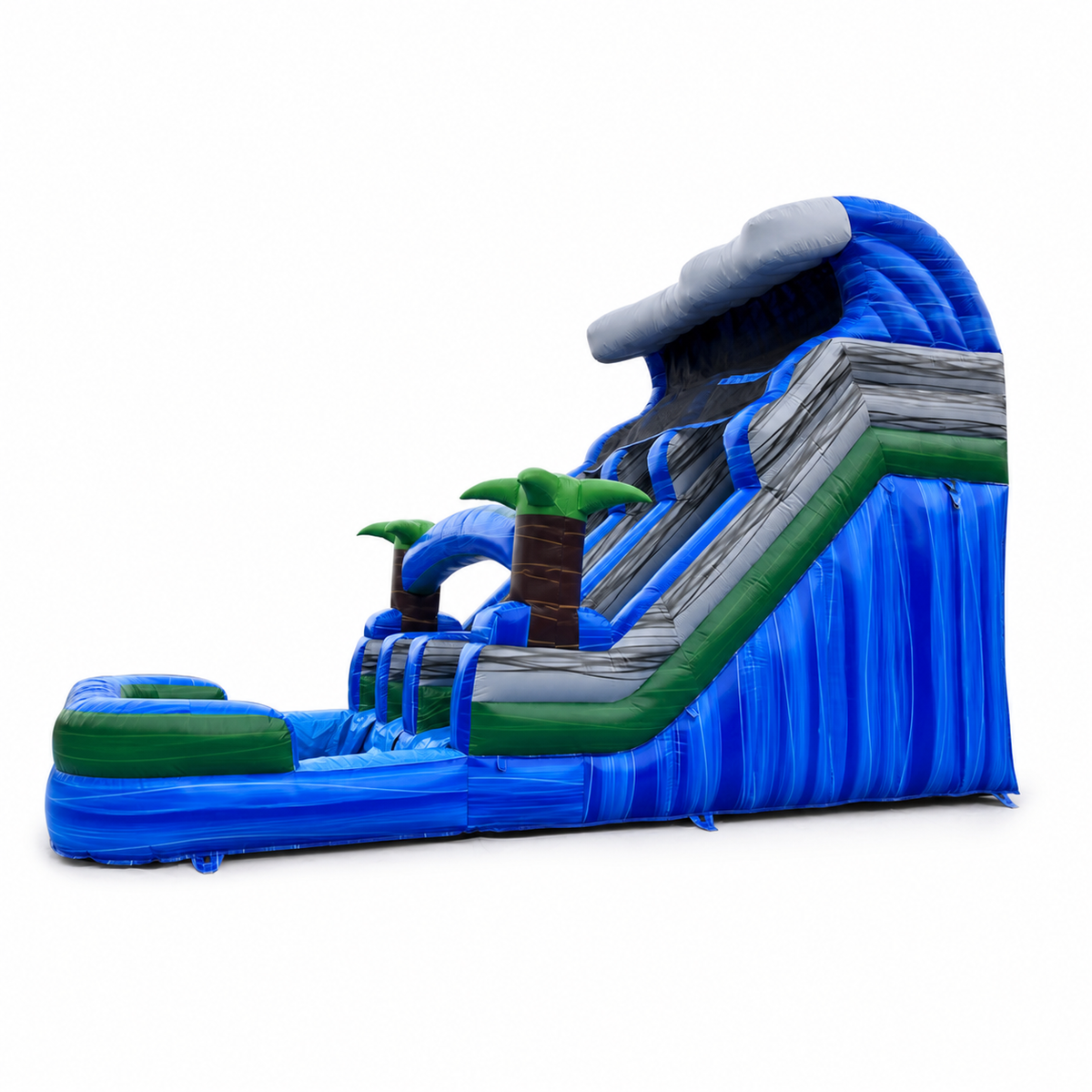 23×13×16.5FT Ocean Wave Water Slide on white background