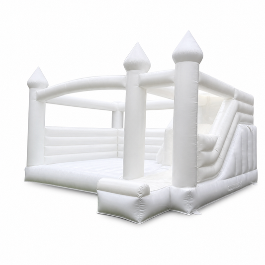 20×17×12FT White Event Bounce House on white background