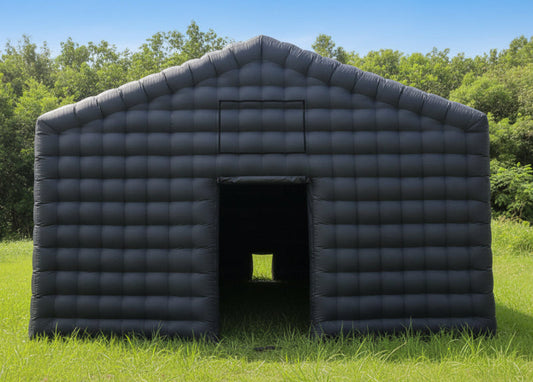 20FT x 20FT x 13FT Black Inflatable Nightclub With Pitched Roof