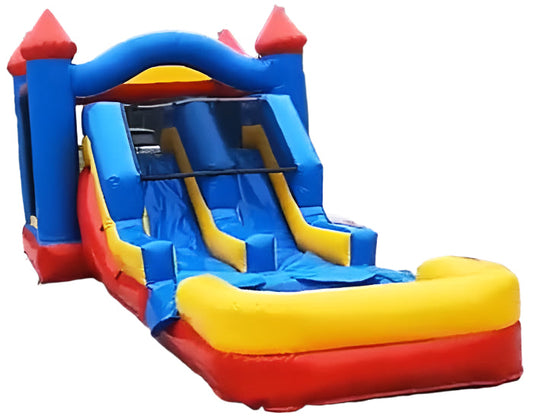 Double Slide Bounce House Combo With Pool