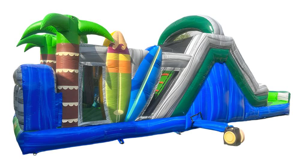 36FT x 10FT x 12FT Inflatable Obstacle Course With Water Slide & Pool
