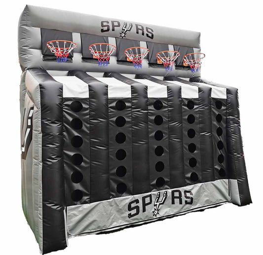 12FT x 6FT x 12FT 5 Hoop Inflatable Basketball Game Connect 4