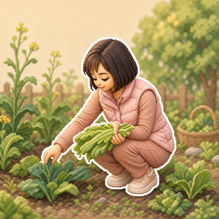 Gardening Scene, Pixel-Doll Style