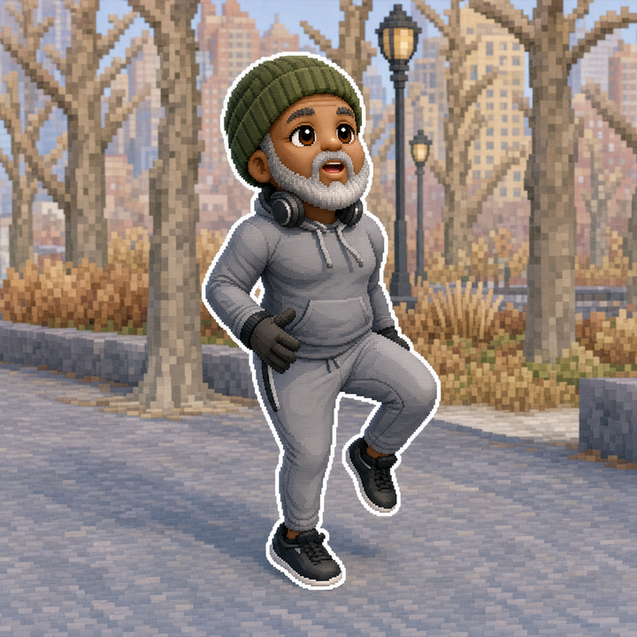 Energetic Pose in the City Park