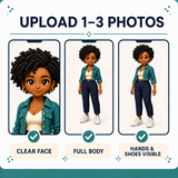 Photo requirements showing a clear face, complete full body, hands, and shoes