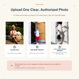 Photo guide showing a clear face, one main child and a visible full body when needed