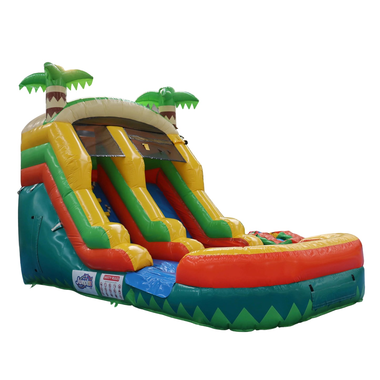 20FT x 10FT Palm Island Tropical Water Slide (2-in-1 Dry/Wet) with Blower