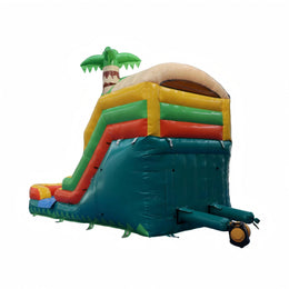 20FT x 10FT Palm Island Tropical Water Slide inflatable rear product view