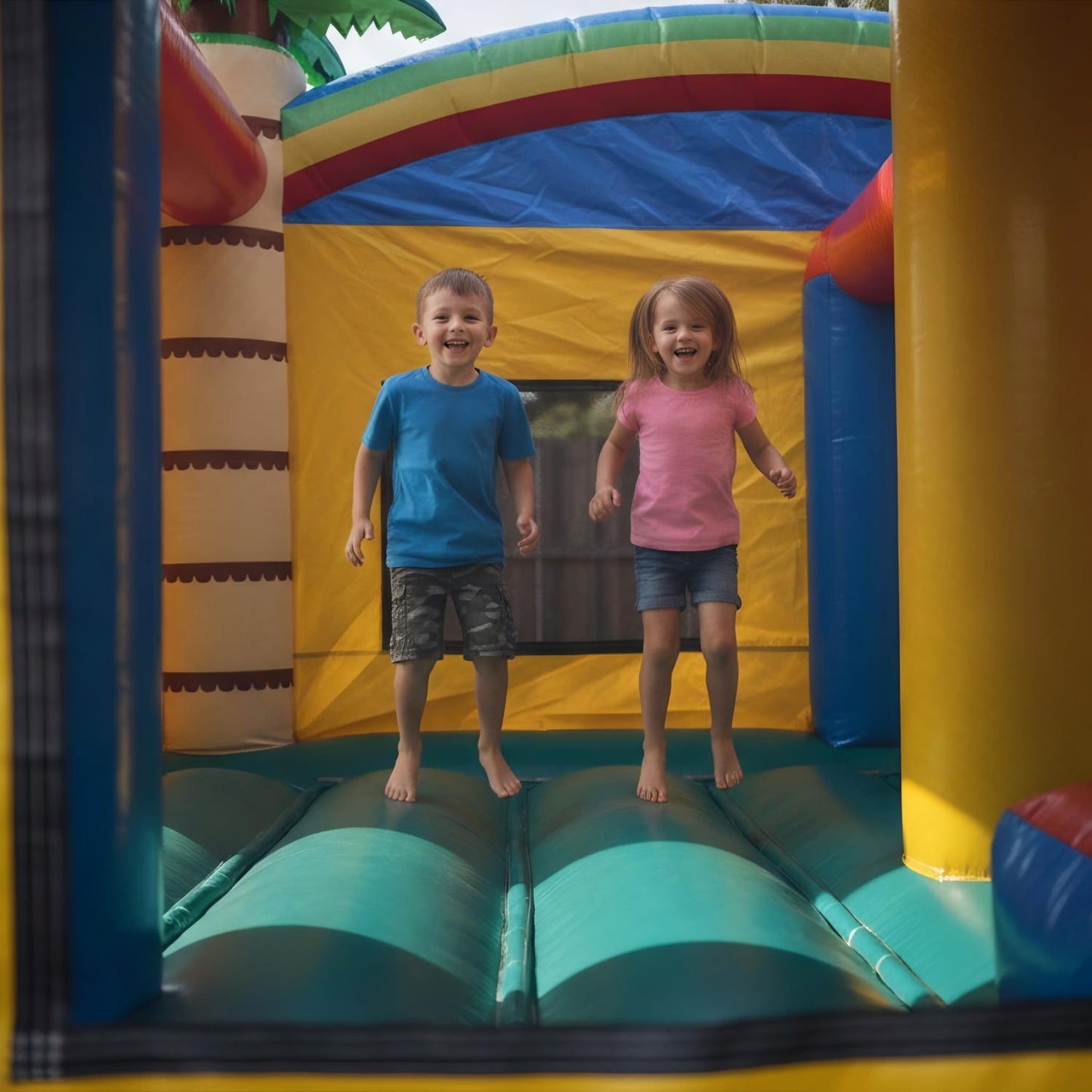 17FT x 12FT Jungle Adventure Bounce & Water Slide Combo(2-in-1 Dry/Wet) with Blower