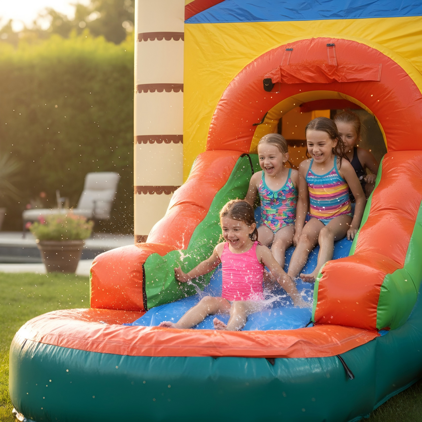 17FT x 12FT Jungle Adventure Bounce & Water Slide Combo(2-in-1 Dry/Wet) with Blower