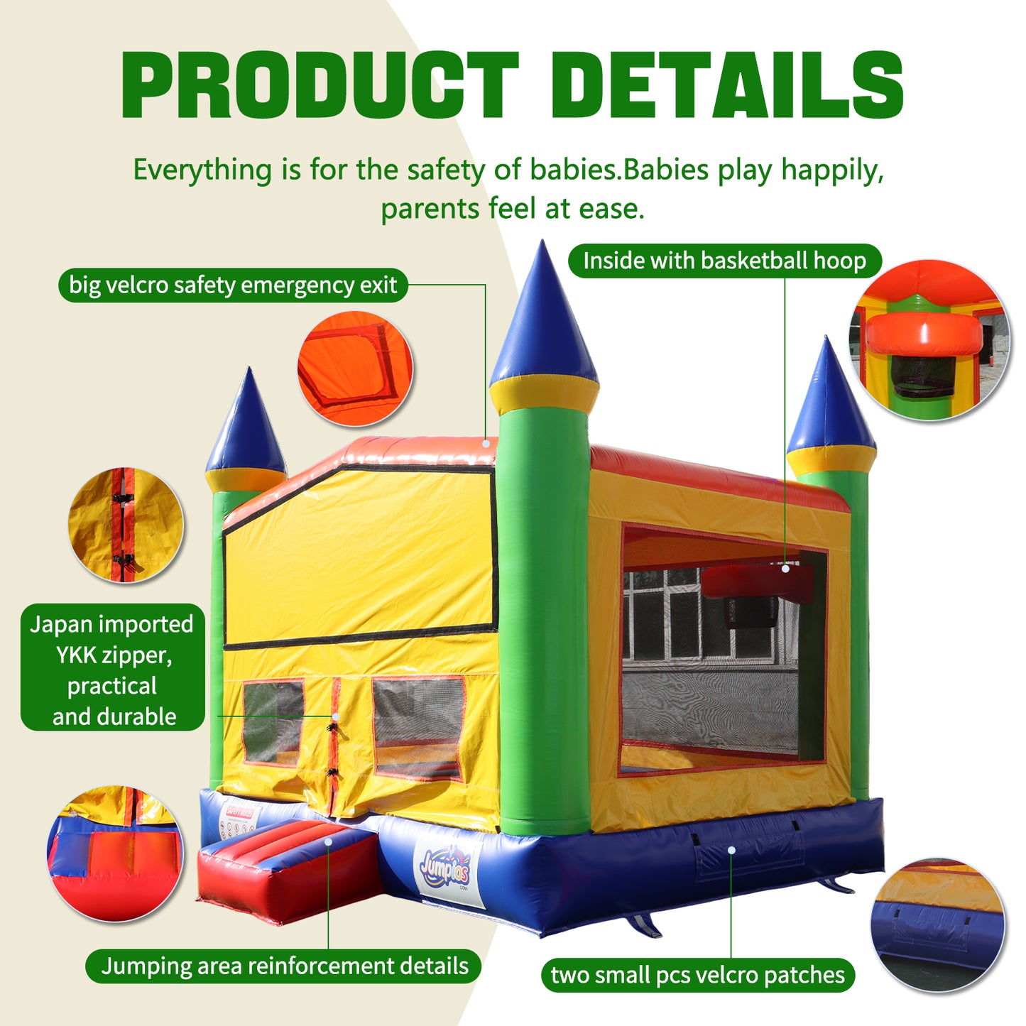 13FT x 13FT Royal Castle Bounce House with Blower