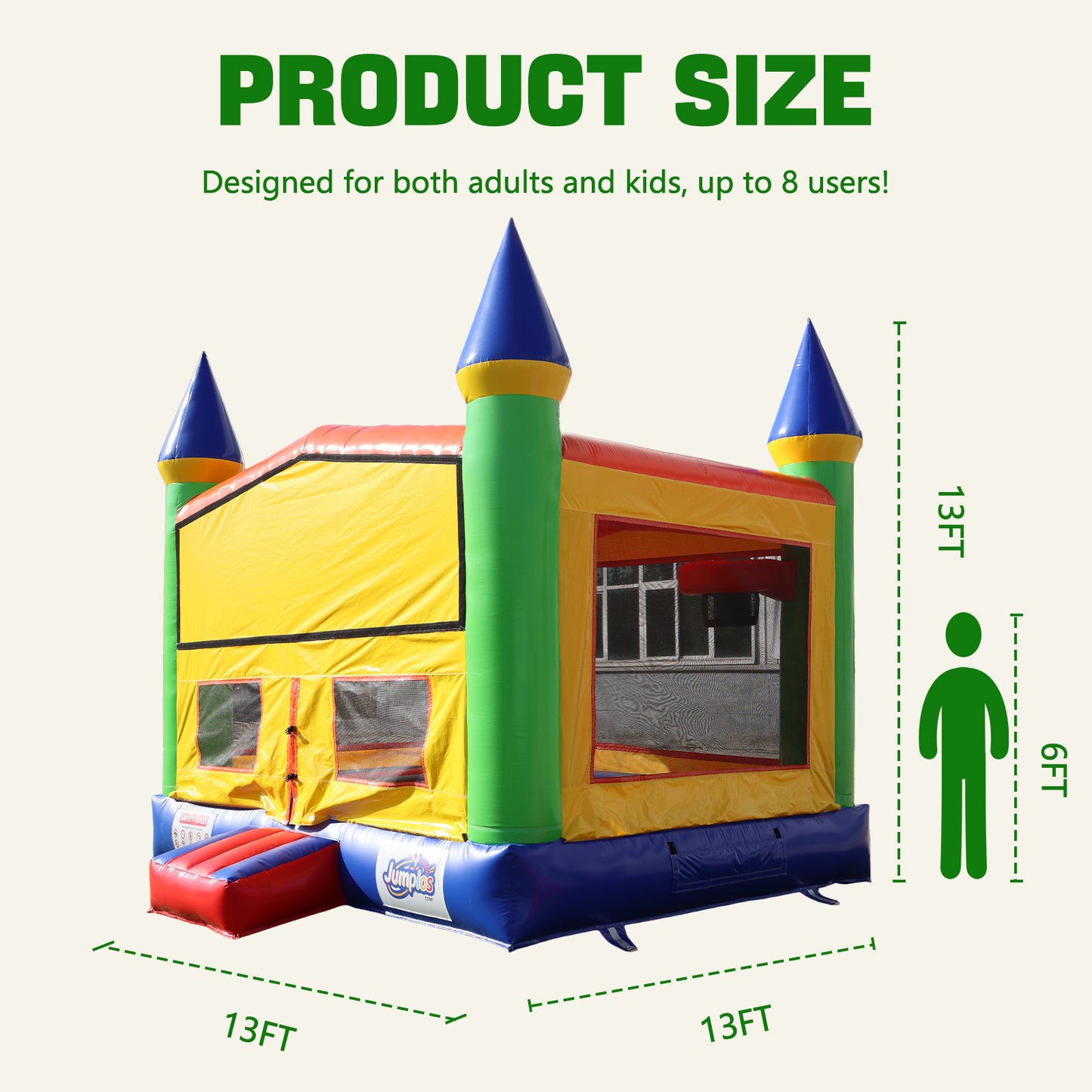 13FT x 13FT Royal Castle Bounce House with Blower