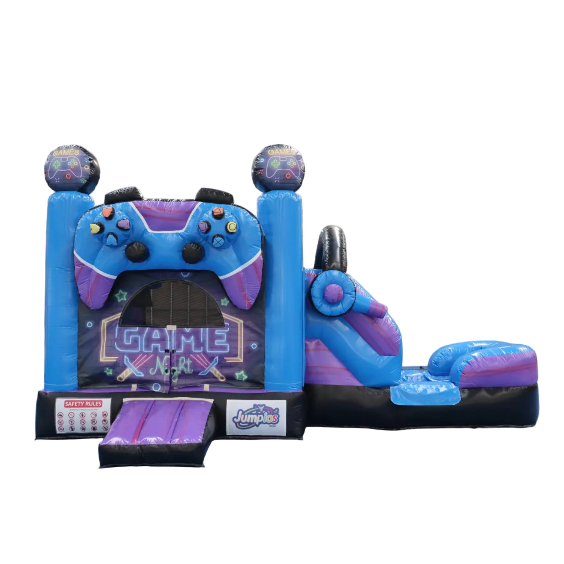 18FT x 12FT Game Zone Arcade Bounce & Water Slide Combo inflatable front product view