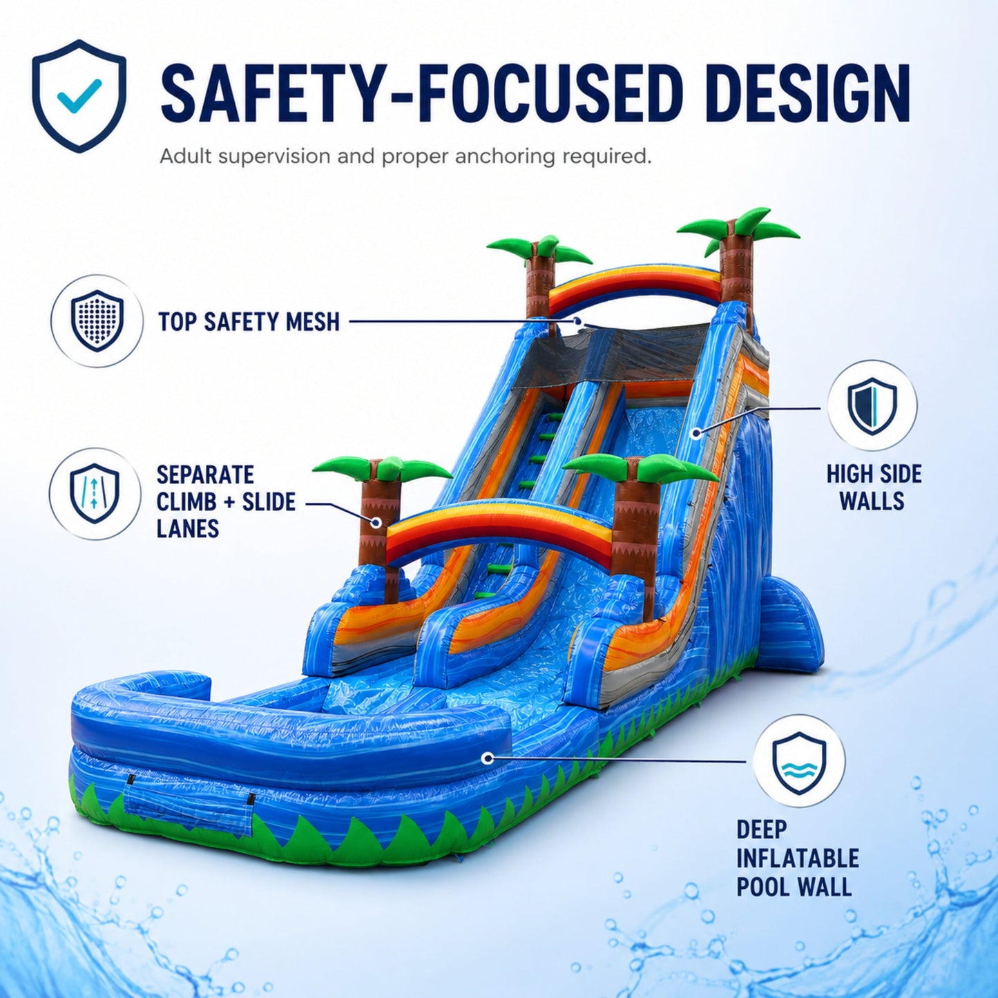 TL3079 safety climb slide pool