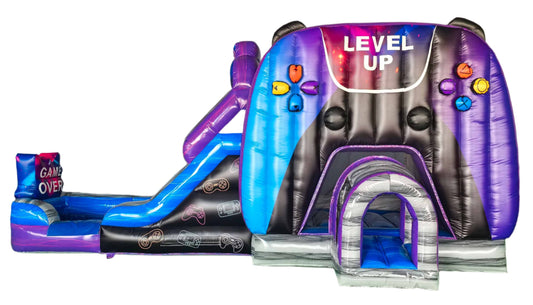 26FT x 13FT x 13FT Level Up Gamer Bounce House With Slide