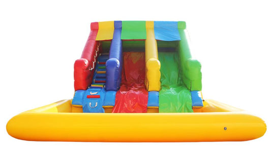 36FT x 14FT x 13FT 2 Lane Inflatable Water Slide With Pool