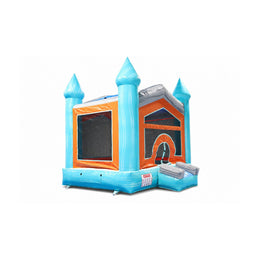 castle inflatable bounce house, side or rear defining view on white background