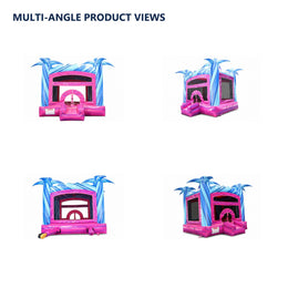 palm-themed inflatable bounce house, multiple exact-product views on white background