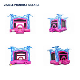 palm-themed inflatable bounce house, visible exterior product details