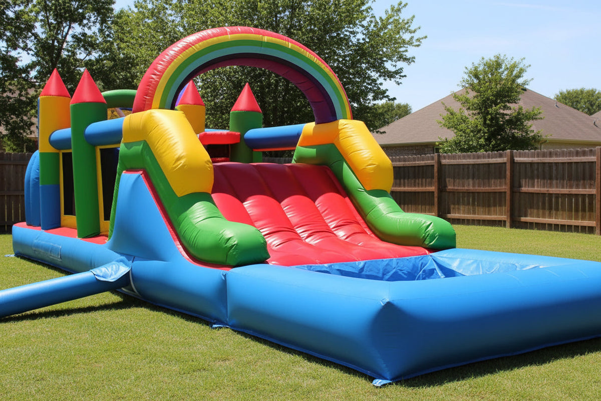 Wet/Dry Inflatable Obstacle Course With Pool