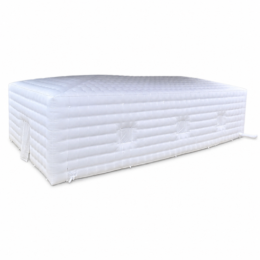White commercial inflatable nightclub tent on white background